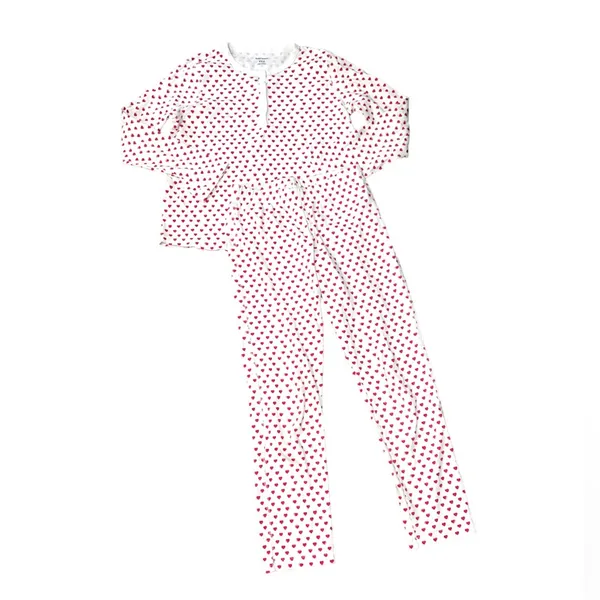 Roller Rabbit Preppy Pink Hearts m Cotton Pants and Henley Pajamas Set XS - Image 2