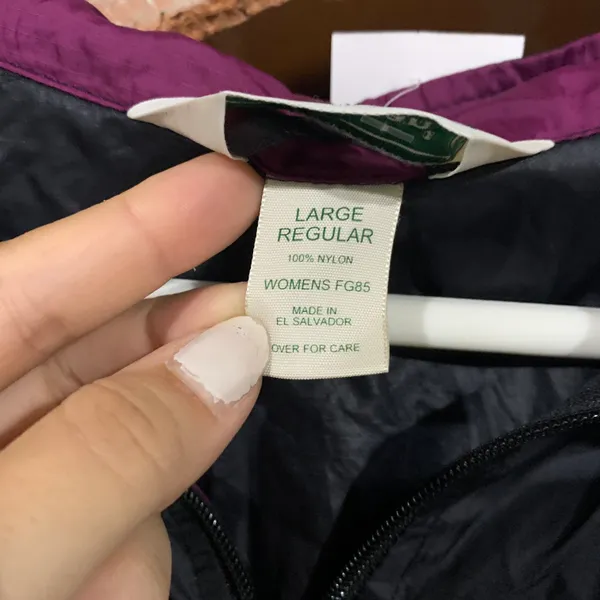 Vintage Black/Purple Thin Light Weight LL Bean Quarter Zip Windbreaker L.L. Bean Jacket - Image 4