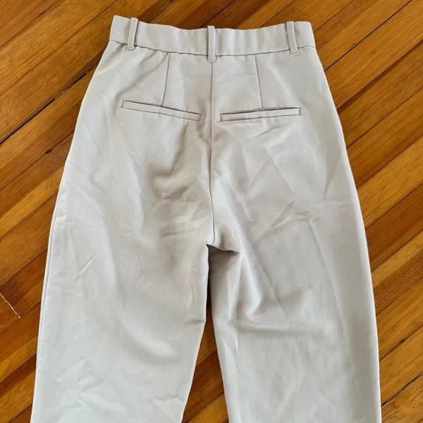 Abercrombie & Fitch Sloane Tailored Wide Leg Pant in Light Taupe Size 27/4 Long - Image 7