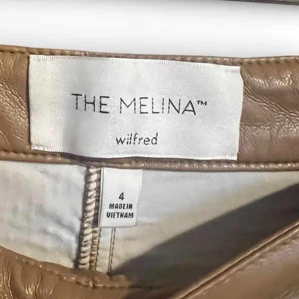 Wilfred The Melina Pant Shitake Vegan Leather Pants Size 4 - Image 7