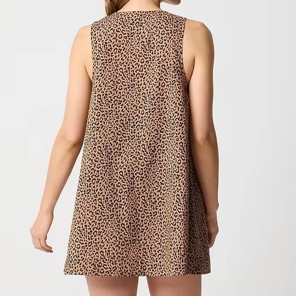 J Crew‎ Sleeveless Leopard Print Tie Front Tunic Top Women Size L - Image 7