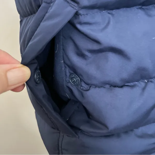 Lands End Vest Puffer Down Feathers Quilted Lightweight Pockets Full Zipper Blue - Image 8