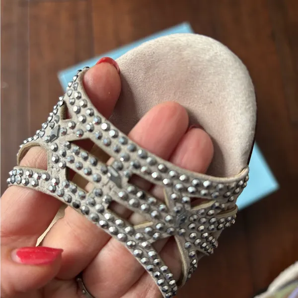 Antonio Melani Macall Chalk Jeweled Ankle-Strap Dress Heel #9 - Image 3