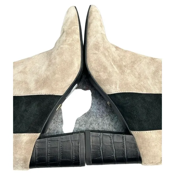 Shoes Of‎ Prey Booties Womens 7 Tan Suede Leather Heeled Ankle Boots Pointed Toe - Image 6