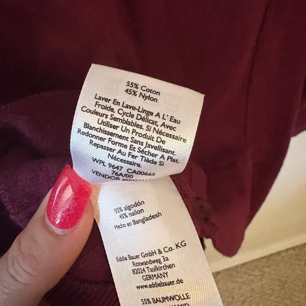 Eddie Bauer Cardigan, Burgundy Preloved, great condition SZ M - Image 7