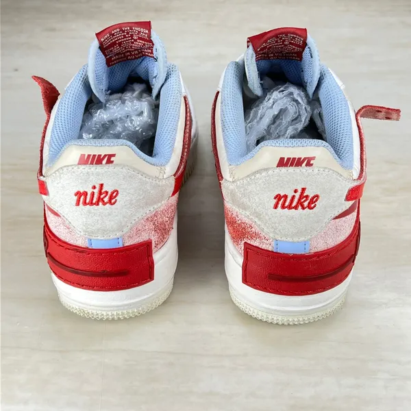 Nike Air Force 1 Shadow White University Red Sneakers CI0919-108 Womens 7 - Image 5