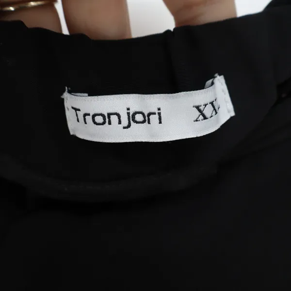 Tronjori Black Wide Leg Palazzo Pants High Waist Pleated Trousers XXL - Image 2