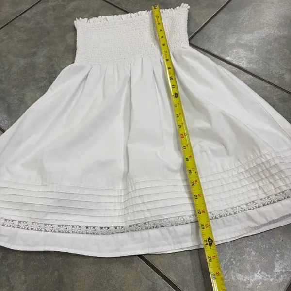 American Eagle White tube top dress sz XS Y2K Preppy Bridal Vacay - Image 9