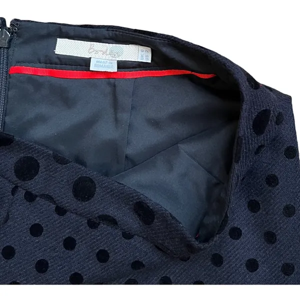 Boden $98 Polka Dot 2 6 Freya Wool Blend Wiggle Skirt Pencil Black Velvet Gray - Image 2