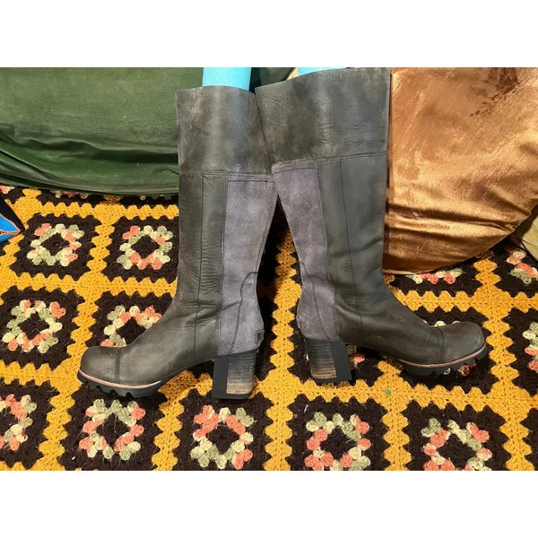 SOREL Addington Tall Waterproof Leather Knee High Lug Heel Boots 7.5 - Image 3