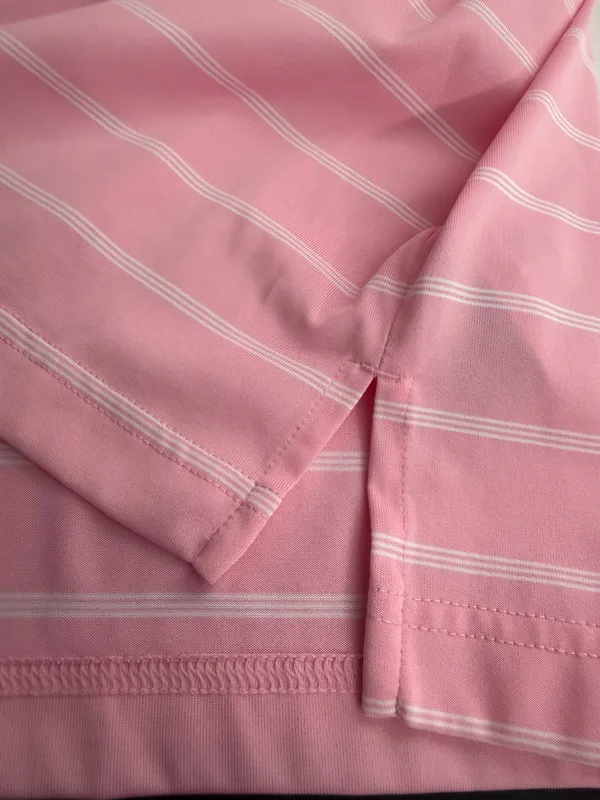 Adidas Pure Motion Pink & White Mens Golf Polo Shirt - Image 2