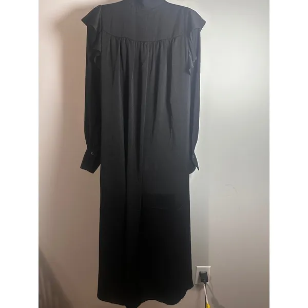 Banana Republic Black Flutter Midi Shirtdress Ruffle‎ Sleeve Button Front XS NWT - Image 6