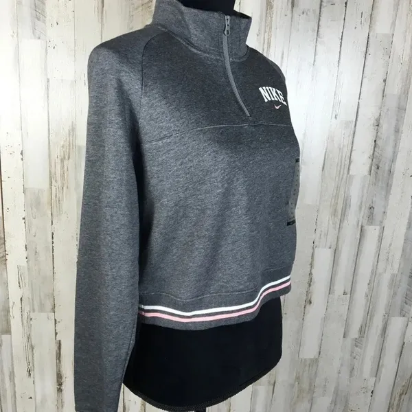 Nike Varsity Sleeve Half-ZIP Crop Jacket Pullover v6x - Image 4