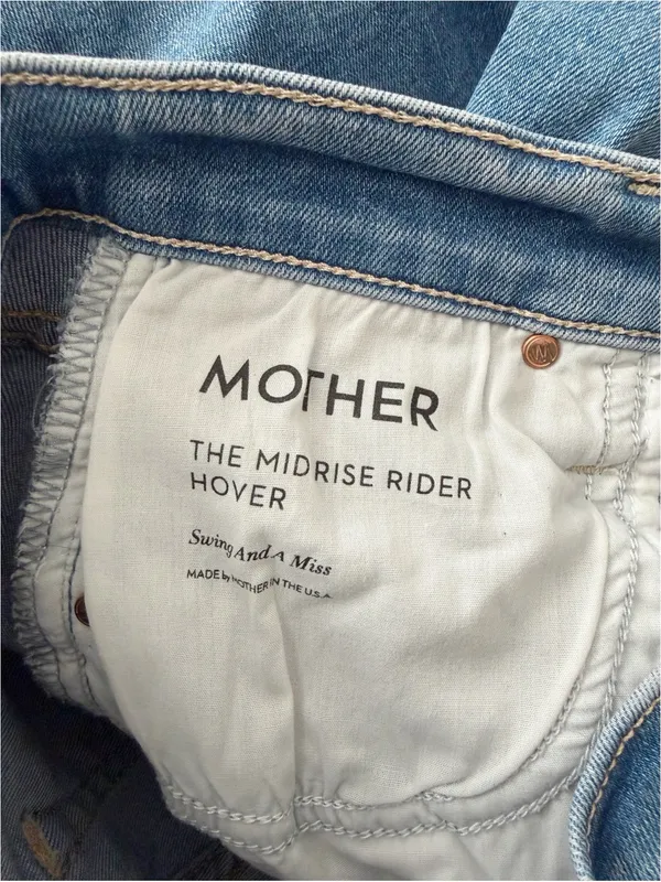MOTHER Mid-Rise Rider Hover Jean in Swing and a Miss Size 24 - Image 9