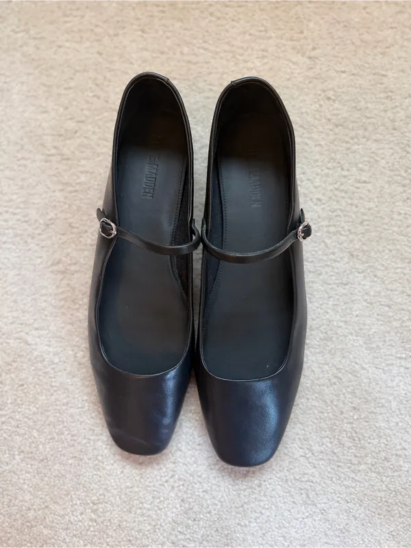 Steve Madden‎ Maple Black Leather Mary Jane Ballet Flats Size 12 - Image 2
