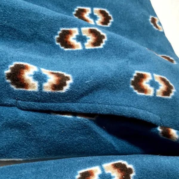 As Real As Wrangler Fleece Pullover 1/4 Zip Aztec Pattern Pearl Snap Blue S - Image 3