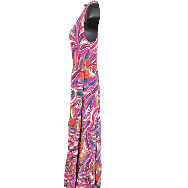 Abel The Label Anthropologie Kelissa One Shoulder Maxi Dress‎ Sz M Multicolor - Image 3