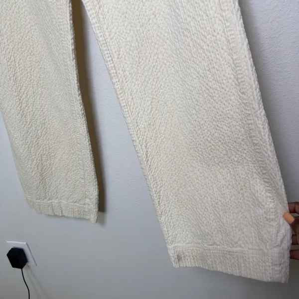 Anthropologie Women Cotton Wide Wale Corduroy Pants 4 Wide Leg Cream High‎ Rise - Image 7