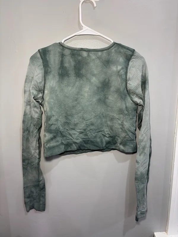 Lululemon Ebb To Street Marble Dye Long Sleeve Shirt Women’s 10 Tidewater Teal - Image 8