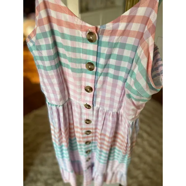 Jopna Pastel Gingham Midi Dress Cottagecore Coastal Picnic Coquette Soft Girl XL - Image 4