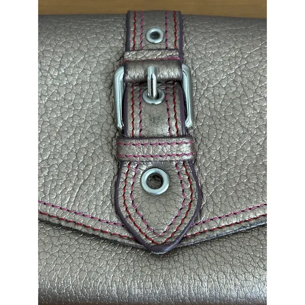 Vtg Wilsons Leather Bifold Wallet For‎ Women Leather Rose Gold Tone - Image 3