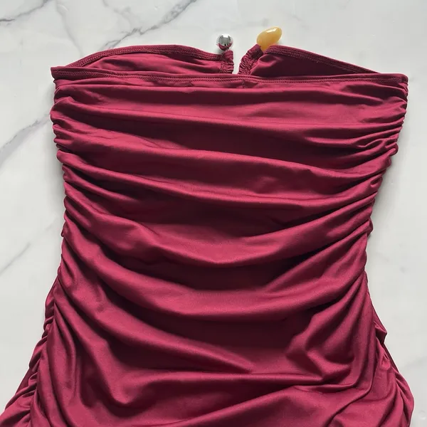 Peppermayo Exclusive Rudy Maxi Dress Maroon Size 4 Column Form-Fitting Gown - Image 8