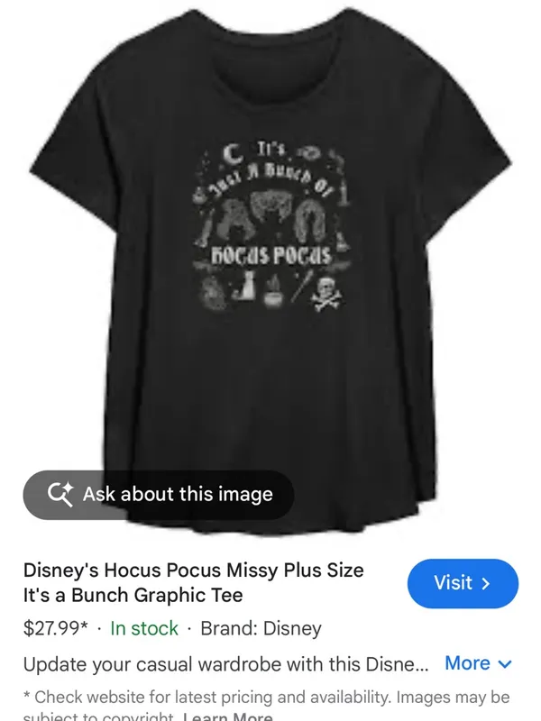 Disney Black Hocus Pocus Graphic Tee | Size XL Halloween - Image 11