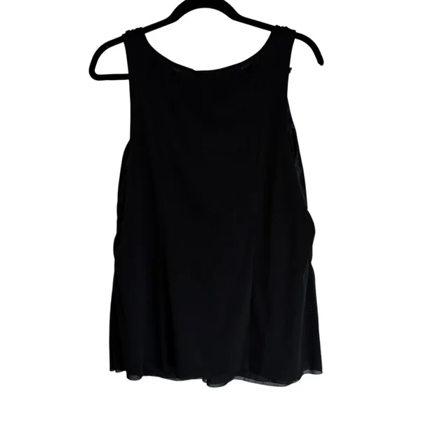 Lane Bryant Black Satin Surplice Babydoll‎ Top Rhinestone Buckle Plus Size Tank - Image 5