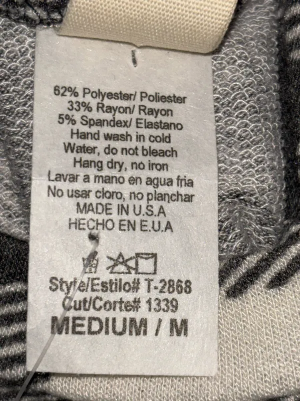 7th Ray Gracie Sequin Plaid Top Women’s Size Medium Oversized Gray Cream Color - Image 7
