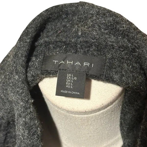 Tahari Colorblock Wool Blend Open Front Long Sweater Vest Women’s Size Large - Image 6