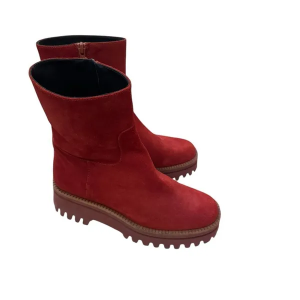 Paloma Barcelo Mid-Calf Platform Shoes in Dark Orange 37 - Image 3