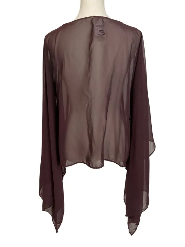 Jaded London Cape Top in Plum US 4/ UK 8 Womens Blouse Sheer - Image 9