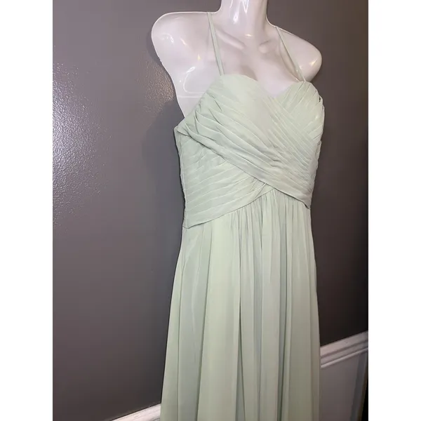 Azazie Dress Womens A8 Green Chiffon Sweetheart Spaghetti Strap Maxi Formal - Image 6