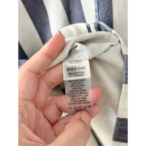 Vince Camuto Blue White Striped Denim Overall Pinafore Dress Size XS Preppy - Image 7