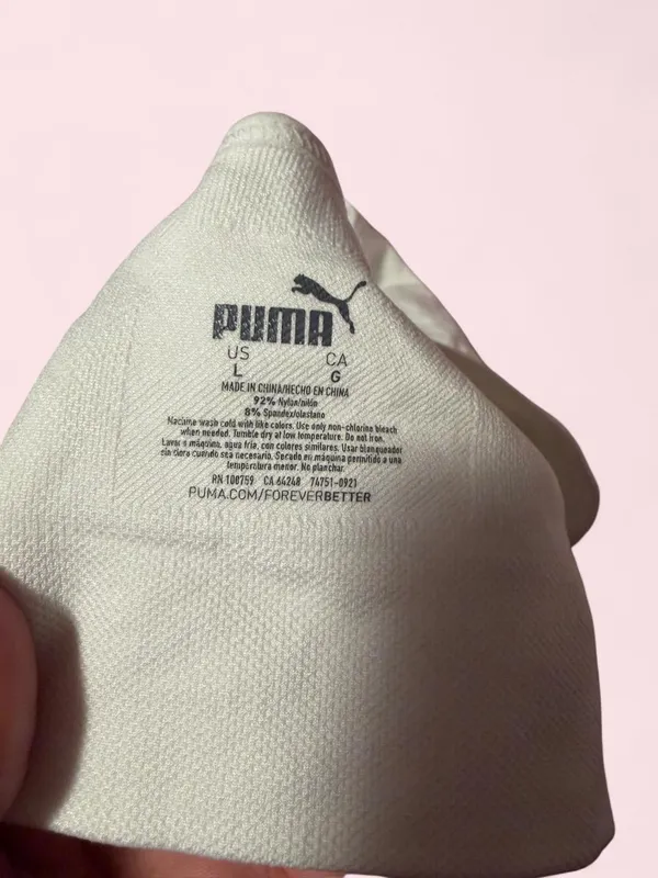 Puma Seamless Light Gray/Off-White Sports Bra - Image 3