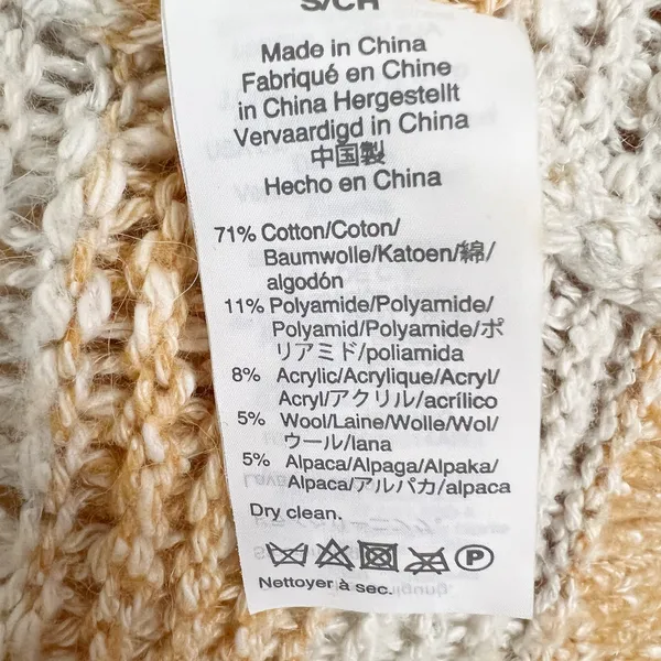 Madewell Baez Pullover Sweater Orange and Cream Stripe Size Small - Image 7