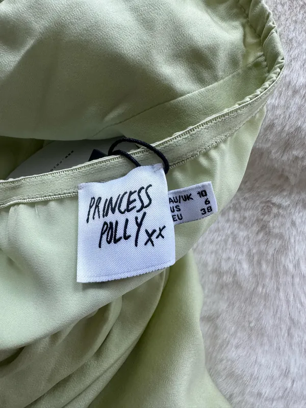 Irena Princess Polly Mini Dress Strapless Green - Image 10