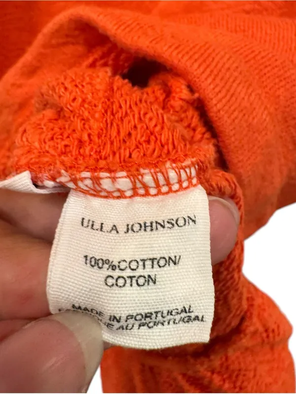 Ulla Johnson Landry Orange (Chili ) Puff Sleeve Cotton Fall Mini Dress Small - Image 7