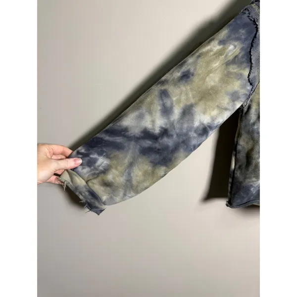 POL Cropped Tie Dye Sweatshirt Raw Edge Distressed‎ Oversized S Festival Indie - Image 3