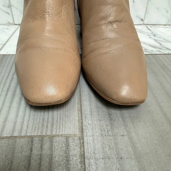 Franco Sarto Tenton Taupe Neutral Bootie Block Square Toe Boot 9 - Image 2