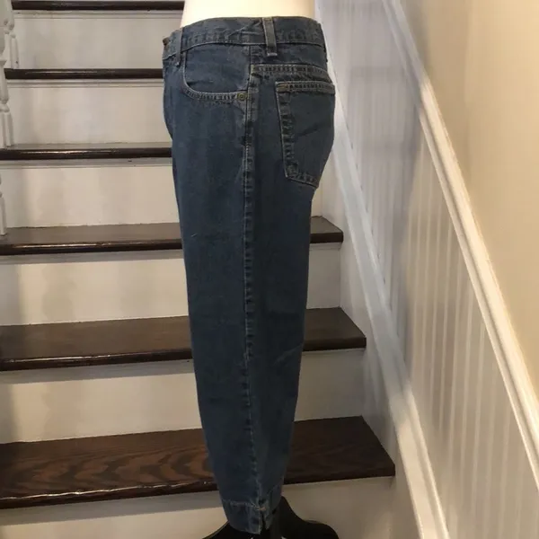 Vintage EDDIE BAUER Women’s Clamdigger Capris Vented Hem Denim Jeans Sz 8 - Image 3