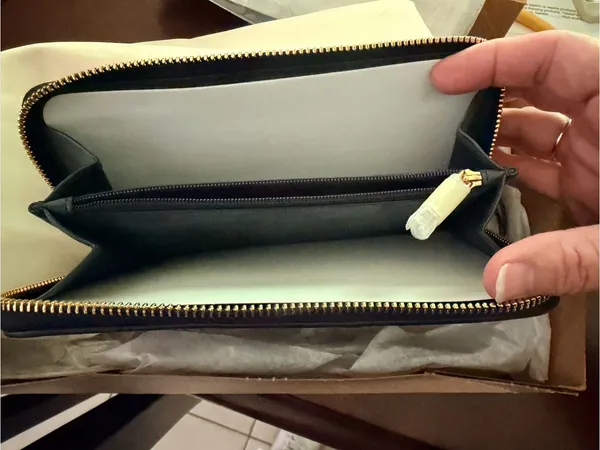 Coach Brown Signature Zip-Around Wallet with Black Leather Trim - Image 11