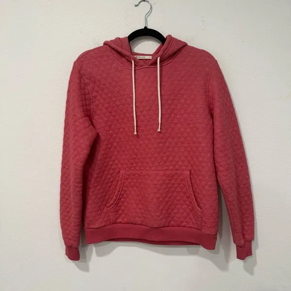 Marine Layer Corbet Quilted Hoodie in Pink Heather S - Image 2