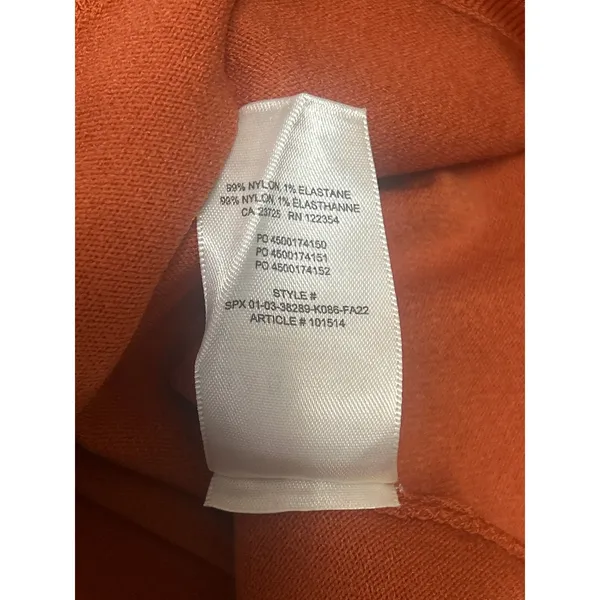 Aritzia Babaton Coral Orange Long Sleeve Crew Neck Slim Sweater Top Size 2XS - Image 4