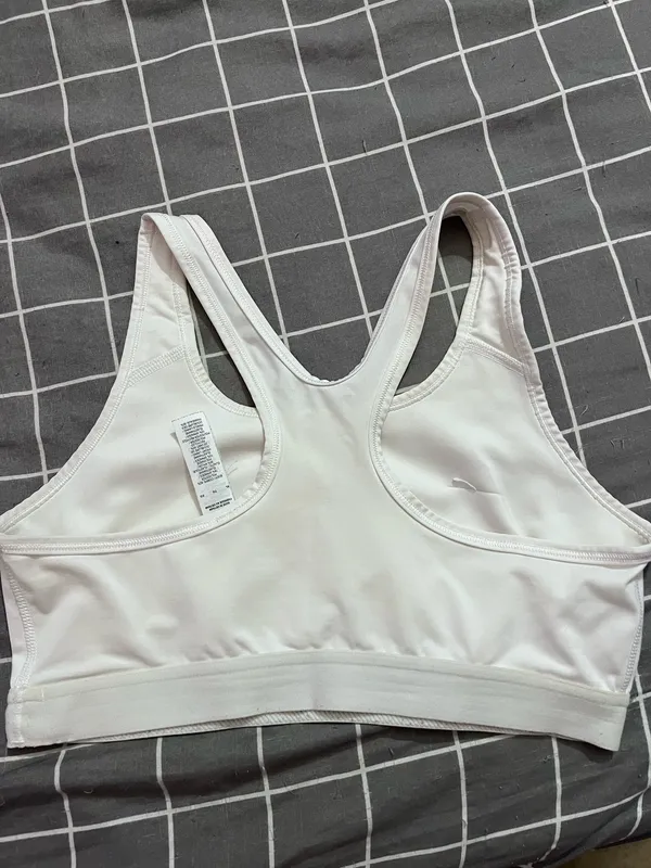 White Nike Sports Bra - Image 2