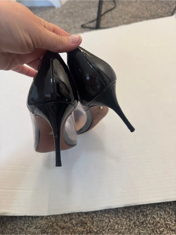 Schutz Black Patent Leather Illusion Pointed Toe Heels Womens 8.5 Classic Dressy - Image 8