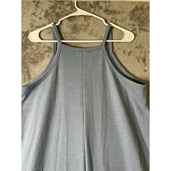 Thrive Societe Jumpsuit Blue Gray Pockets Soft Stretch Medium Minimalist New - Image 4