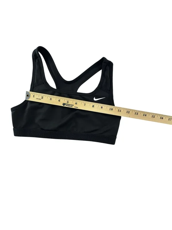Nike Black Racerback Sports Bra with White Swoosh - Image 4