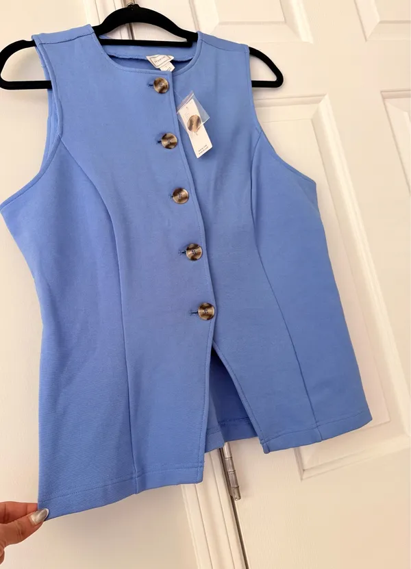 Anthropologie Maeve Button-Front Knit Vest, Size L - Image 10