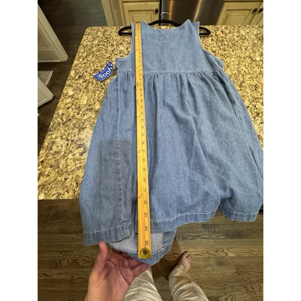 Vintage Winnie the Pooh denim overall dress Size Small Pinafore - Image 11